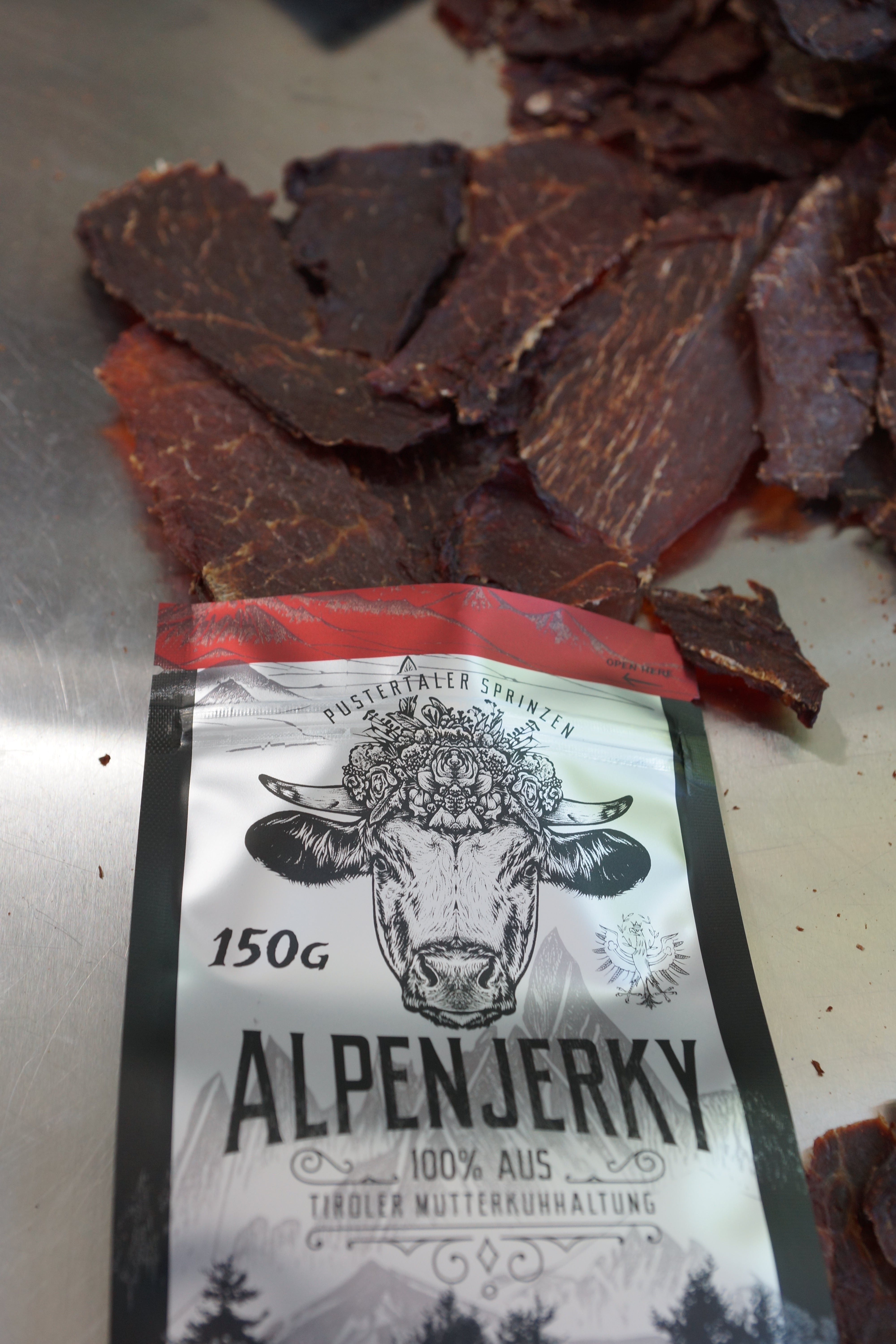 AlpenJerky 100 g – Premium Jerky aus Pustertaler Sprinzen


