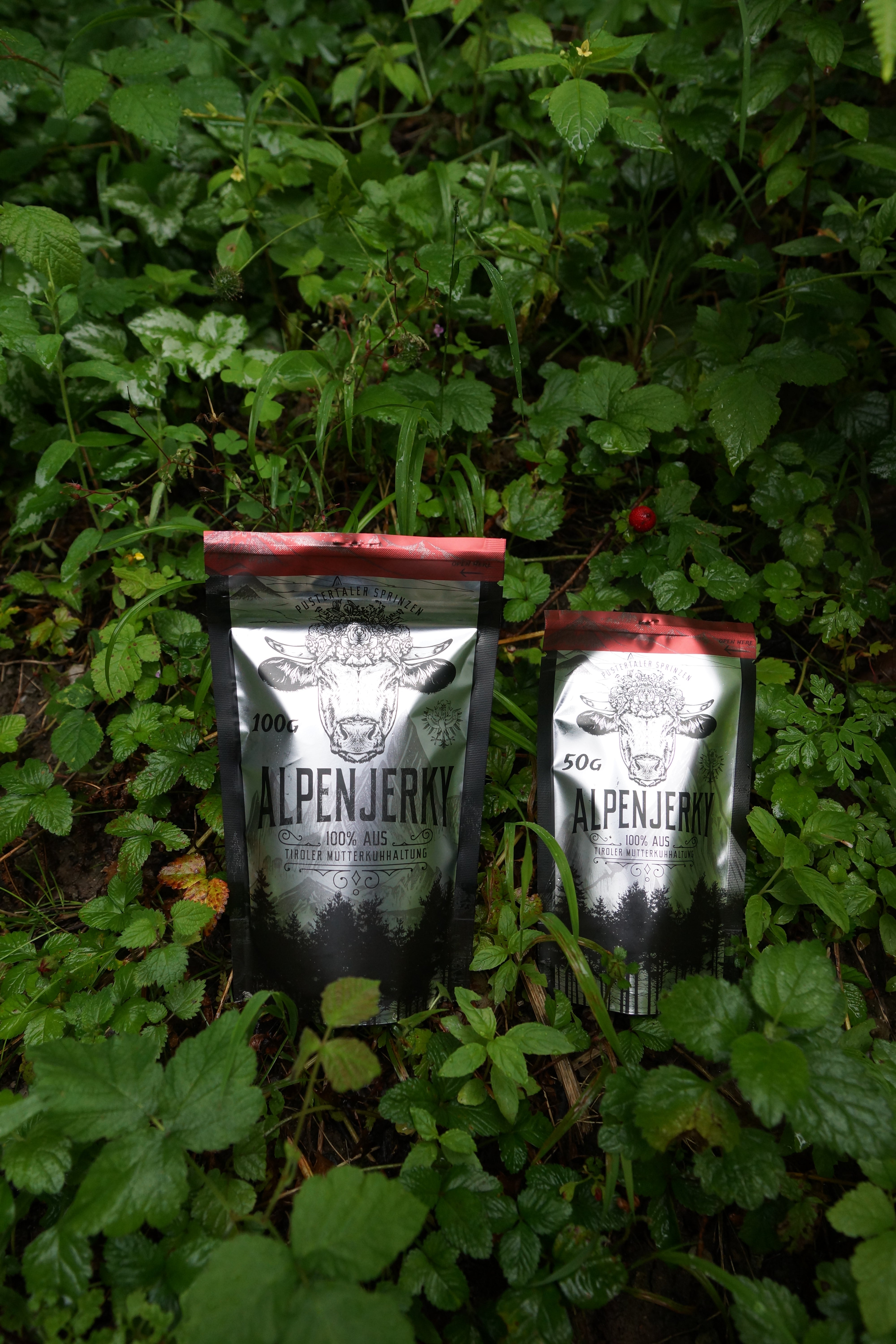 AlpenJerky 50 g & 100 g – Tiroler Beef Jerky vom Sprinzenochsen

